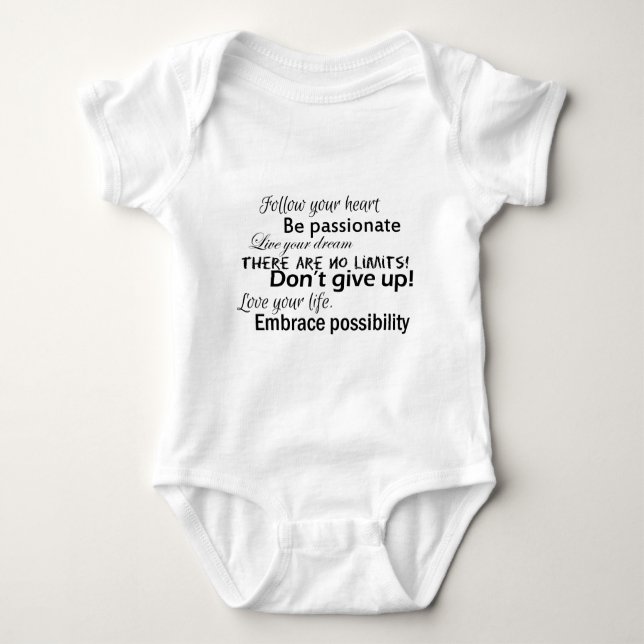 Positive affirmations baby bodysuit (Front)