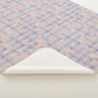 Positive Affirmations Baby Nursery Pink Sherpa Blanket