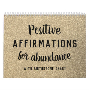 Positive Affirmations Birthstone Glitter Abundance Calendar