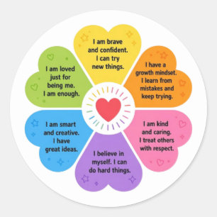 Positive Affirmations Classic Round Sticker