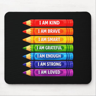 Positive affirmations crayons for kids mouse pad