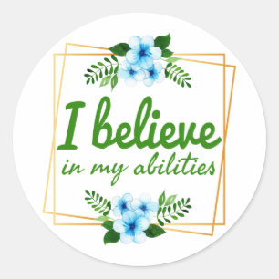 positive affirmations for hard workers classic round sticker