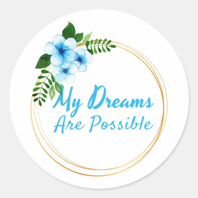 positive affirmations for life acceptance classic round sticker (Front)