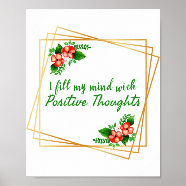 positive affirmations for self love and success poster (Front)