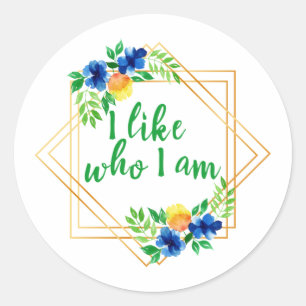 positive affirmations for success and self love classic round sticker
