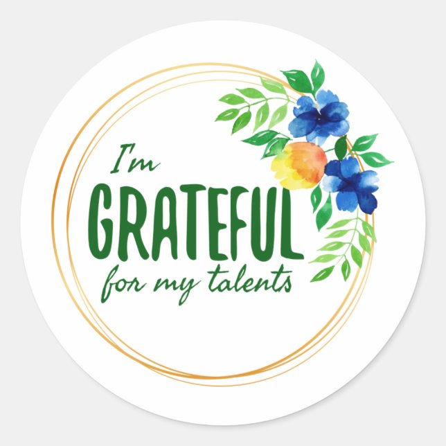 positive affirmations for work classic round sticker (Front)