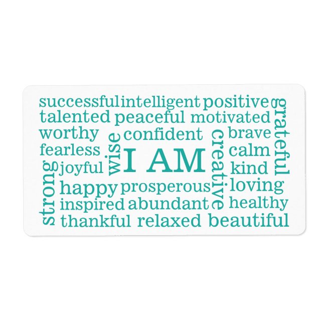 Positive Affirmations I AM words for Success (Front)