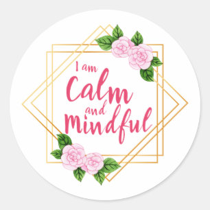 positive affirmations mental health and self love classic round sticker