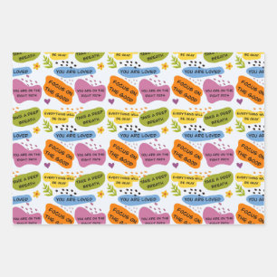Positive Affirmations Pattern - Motivation Quotes  Wrapping Paper Sheet
