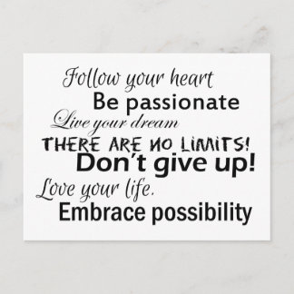 Positive affirmations postcard