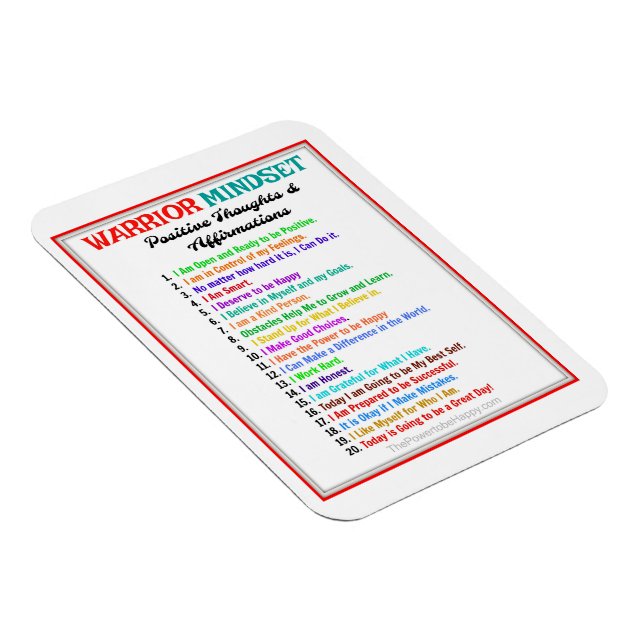 POSITIVE AFFIRMATIONS WARRIOR MINDSET MAGNET (Right Side)