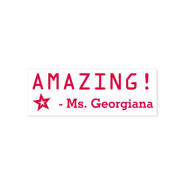 Positive "AMAZING!" Grading Rubber Stamp (Design)