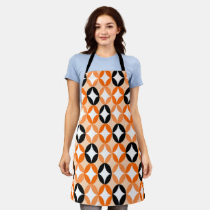 Positive and Negative Space - Black and Orange Apron