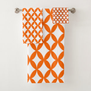 Positive and Negative Space - Burnt Orange  Bath Towel Set
