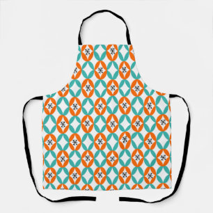 Positive and Negative Space - Orange and Teal Apron