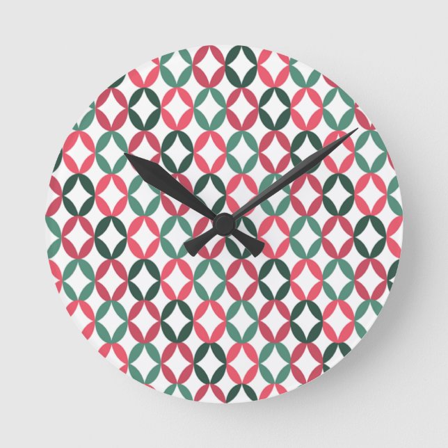 Positive and Negative Space - Teal and Pink Round Clock (Front)