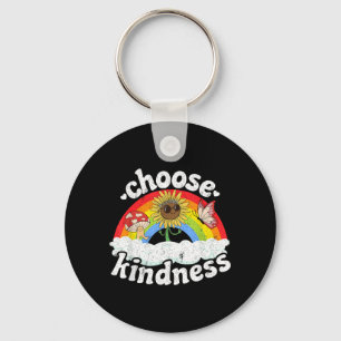 Positive Anti Bullying Rainbow Peace Hippie Choose Key Ring