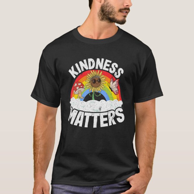 Positive Anti Bullying Rainbow Sped Teacher Kindne T-Shirt (Front)