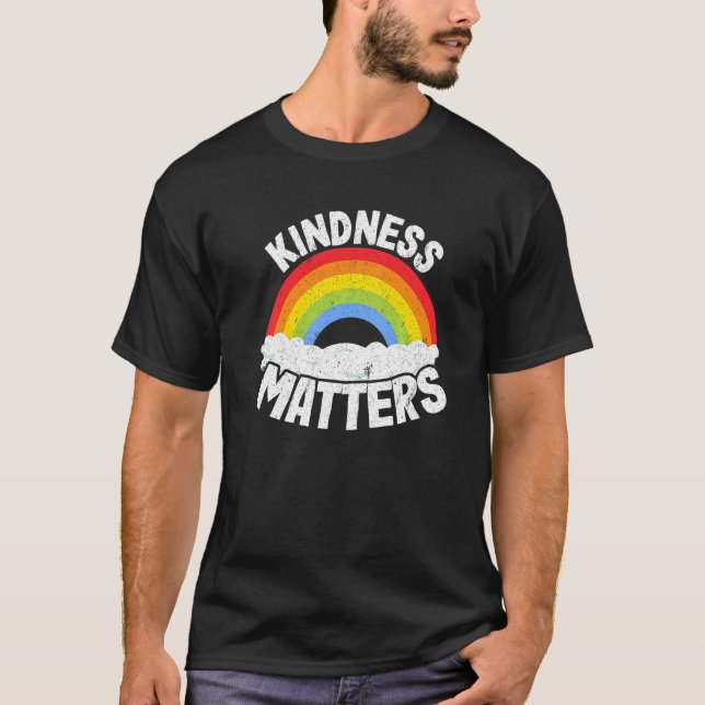 Positive Anti Bullying Rainbow Sped Teacher Kindne T-Shirt (Front)