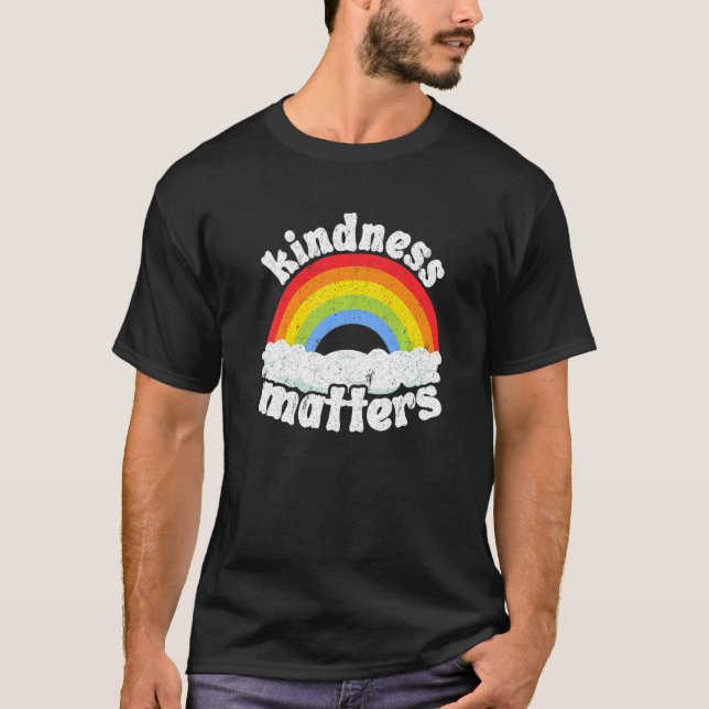 Positive Anti Bullying Rainbow Sped Teacher Kindne T-Shirt (Front)