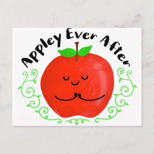 Positive Apple Pun - Appley Ever After Postcard