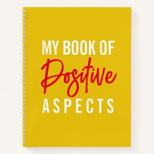 Positive Aspects Yellow Script Law of Attraction Notebook (Front)