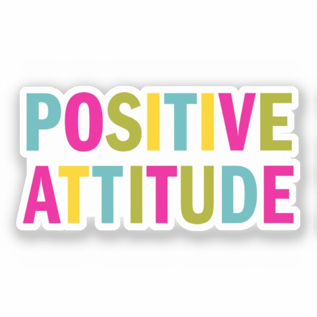 Positive Attitude in bright colours (Front)