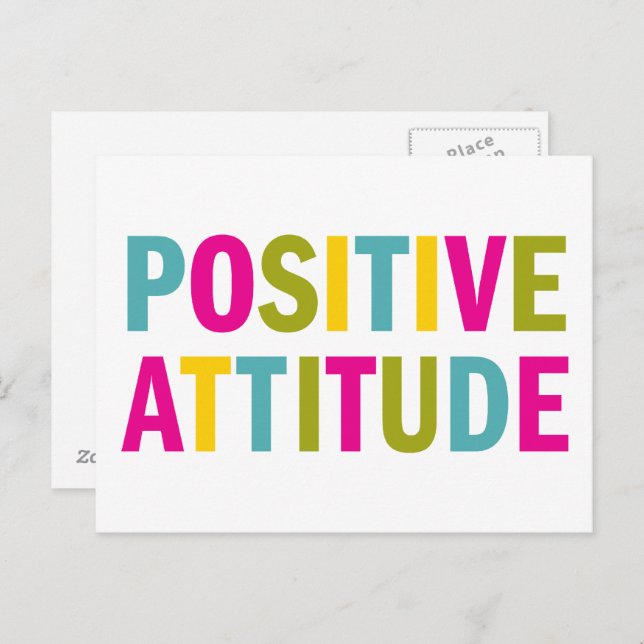 Positive Attitude in bright colours Postcard (Front/Back)