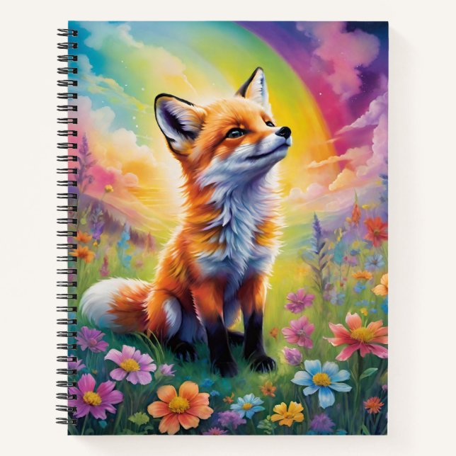 Positive Attitude Red Fox Pup Notebook (Front)