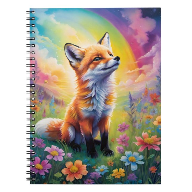 Positive Attitude Red Fox Pup Notebook (Front)