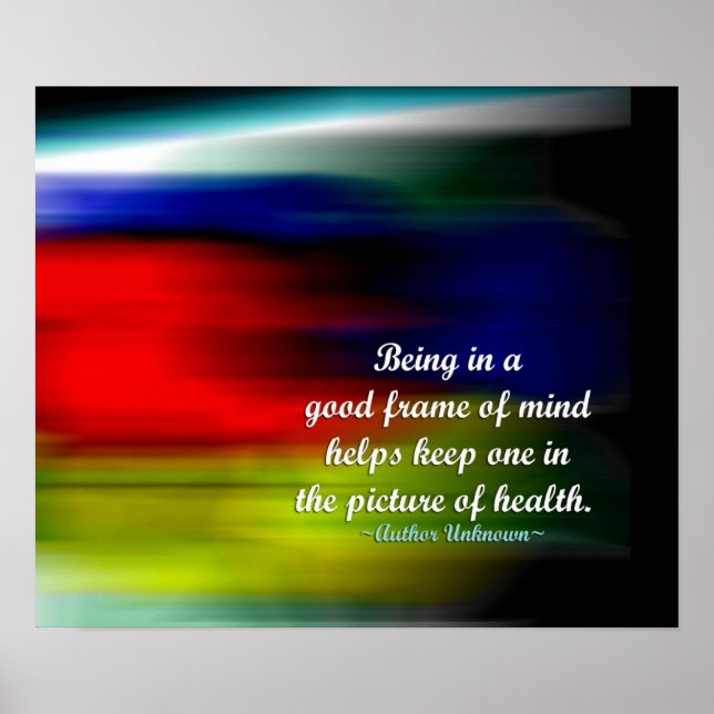 Positive attitude words - Picture of health Poster (Front)