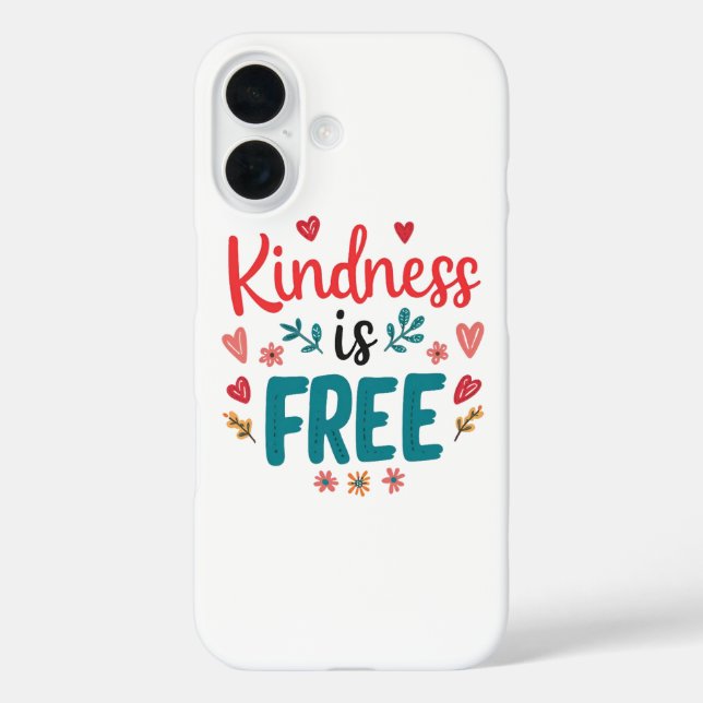 Positive "Be Kind" Message with Hearts Case-Mate iPhone Case (Back)
