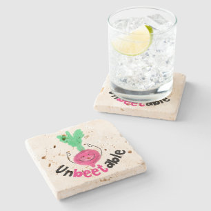Positive Beet Pun - Unbeetable Stone Coaster