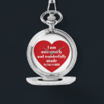 Positive Bible Verse Affirmation Red Heart Cute Watch<br><div class="desc">This cute watch features a powerful Bible verse from the Book of Psalms in a simple red heart.   It's a nice uplifting gift for Valentine's Day or any other occasion when a positive word is needed.</div>