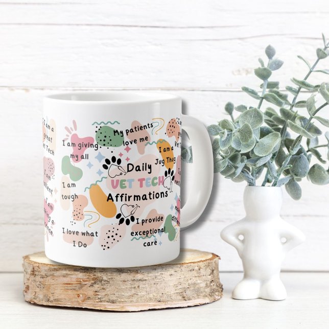 Positive Daily Vet Tech Assistant Affirmations Large Coffee Mug (Creator Uploaded)