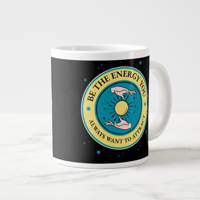 Positive energy motivation message  coffee mug (Front Right)
