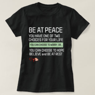 Positive Energy Over Worry Mindset Quote Black T-Shirt