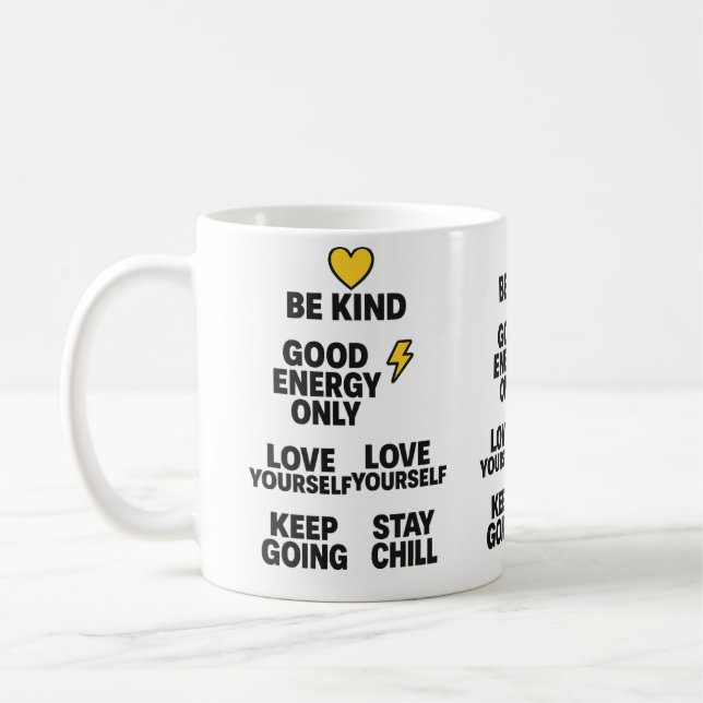Positive Energy Quotes Black Mug (Left)