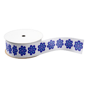 Positive Energy with Blue Floral Evil Eye Amulets Grosgrain Ribbon