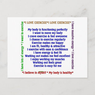 Positive Exercise Affirmations Postcard
