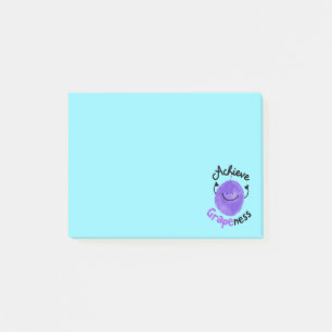 Positive Grape Pun - Achieve Grapeness Post-it Notes