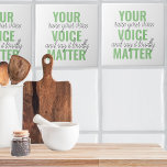 Positive Green Your Voice Matter Motivation Quote Ceramic Tile<br><div class="desc">Positive Green Your Voice Matter Motivation Quote</div>