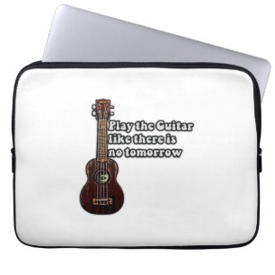 positive guitar quote for guitar lovers laptop sleeve