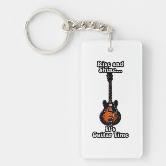 positive guitar words for guitar players key ring (Front)