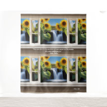 Positive hopeful Sunflowers waterfall Tapestry