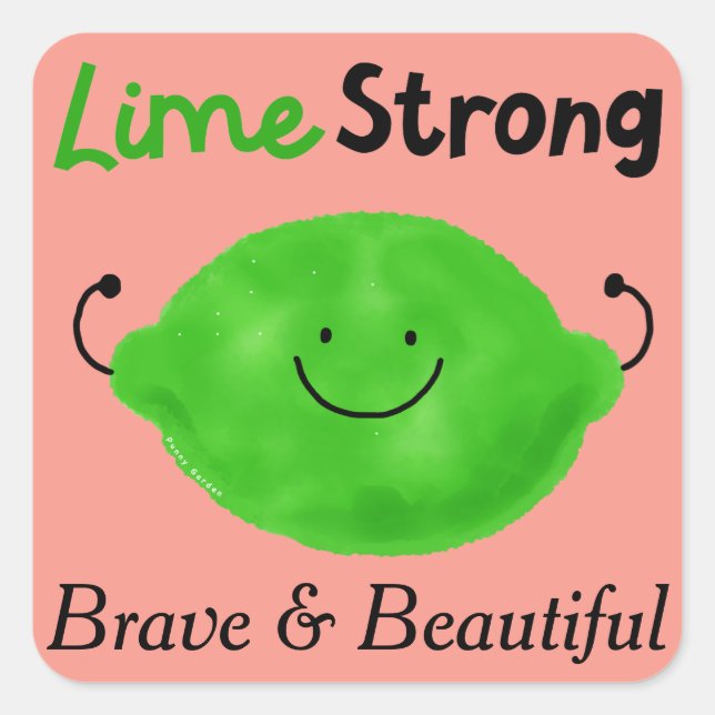 Positive Lime Pun - Lime Strong Square Sticker (Front)