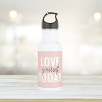 Positive Love Yourself Today Pastel Pink Quote
