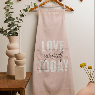  Positive Love Yourself Today Pastel Pink Quote  Apron
