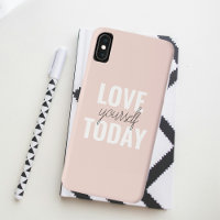 Positive Love Yourself Today Pastel Pink Quote