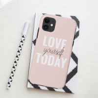 Positive Love Yourself Today Pastel Pink Quote